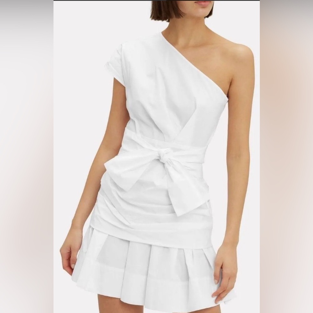 Derek Lam - 10 Crosby One-Shoulder White Dress with Waist Bow